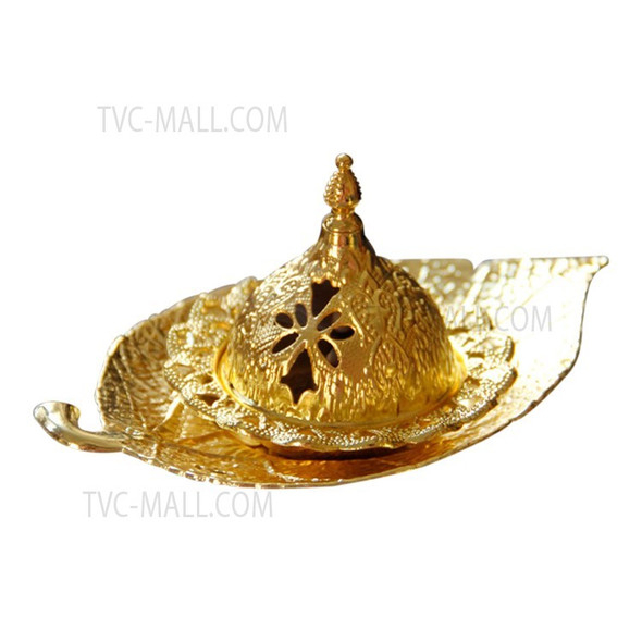 Ramadan Incense Burner Arabic Hand Leaf Tray Aroma Diffuser Living Room Home Decor - Gold Leaf