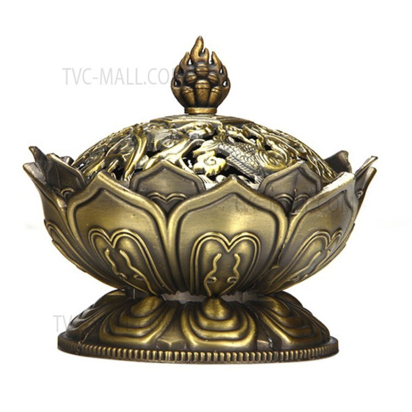 Metal Incense Burner Lotus Aromatherapy Burner Incense Stick Holder - Bronze