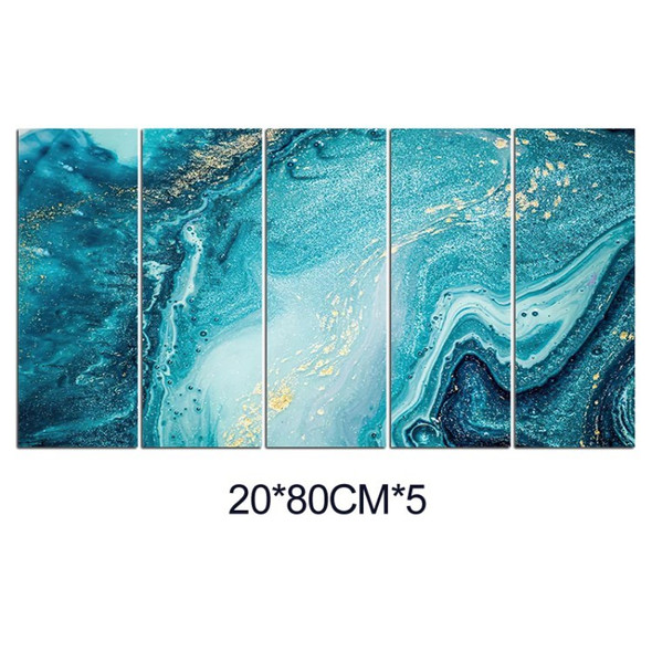 Canvas Wall Art Blue Water Canvas Print Ocean Sea Painting for Living Room Bedroom Decoration - 20x80cmx5