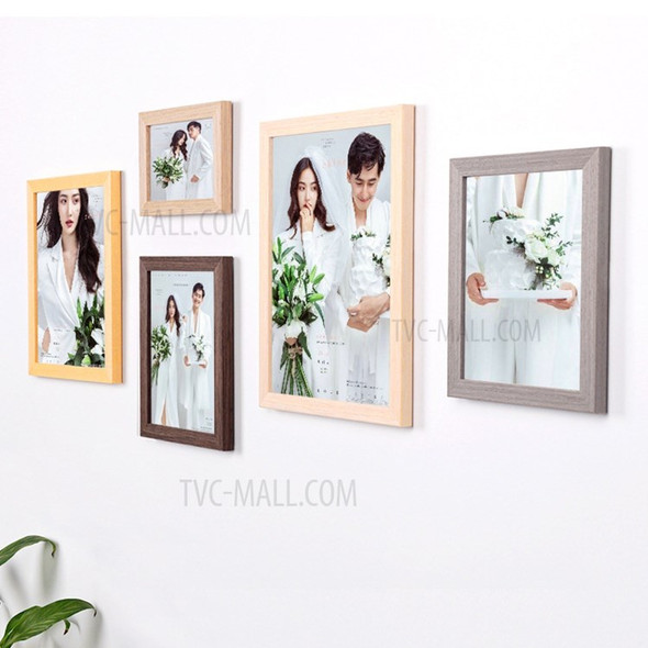 8 Inch Natural Eco Wooden Picture Frame with High Definition Acrylic for Wall Hanging and Tabletop Photo Display - Grey