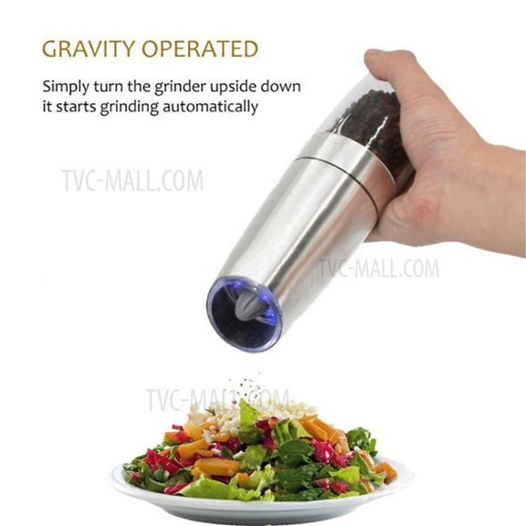 Stainless Steel Electronic LED Light Salt Pepper Grinding Automatic Mills Kitchen Tool