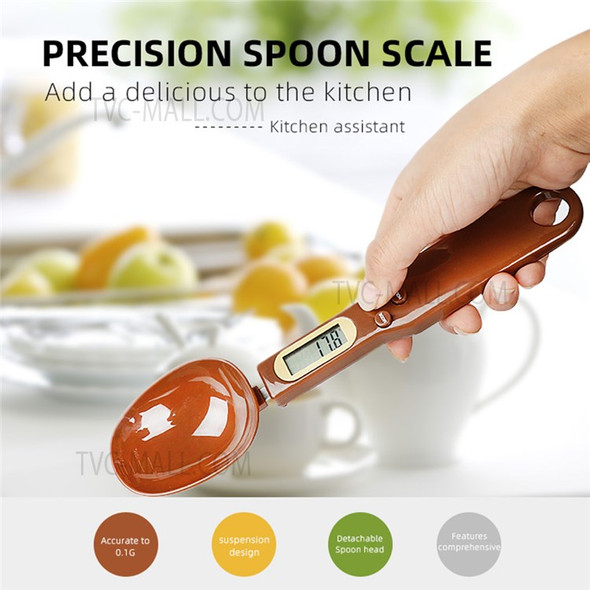 NS-S3 Portable Kitchen Measuring Spoon Food Scale Multi-Function Electronic Digital Spoon Scale with LCD Display (No Battery, Without FDA, BPA-free) - Black