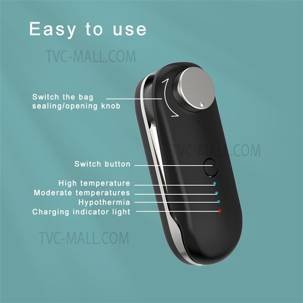 Electroplating Mini Bag Sealer Handheld Heat Sealer Fridge Magnet - Black