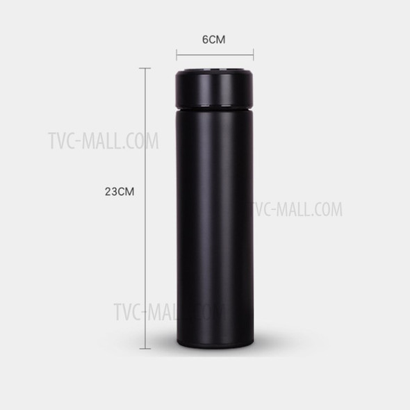 500ml Temperature Display Smart Bottle Thermo Mug Cup - Black