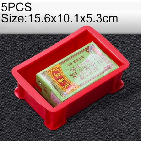 5 PCS Thick Multi-function Material Box Brand New Flat Plastic Parts Box Tool Box, Size: 15.6cm x 10.1cm x 5.3cm(Red)