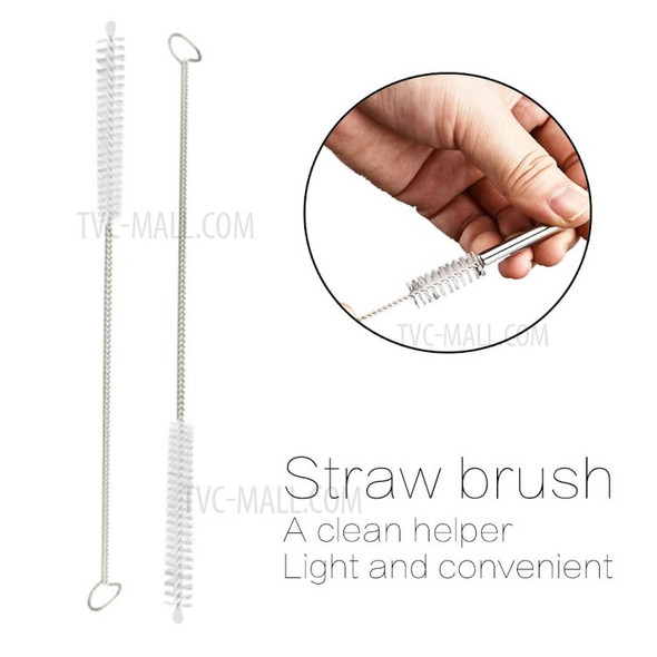 Reusable 304 Stainless Steel Milk Tea Straws with Brush Drinking Accessories - 3Pcs Straws/1 Brush