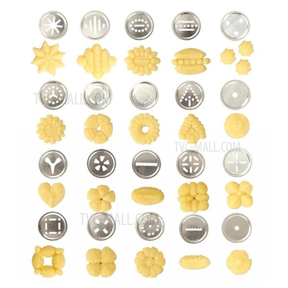 25Pcs/Set Aluminium Alloy Press Machine Cookie Extruder Multi Pattern Biscuit Making Mold [20 Moulds+ 4 Nozzles]
