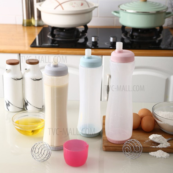 Batter Dispenser Bottle Pancake Batter Mixer Pancake Pouring Pen with Blender Ball - Blue