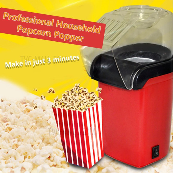 1200W Popcorn Popper Electric Popcorn Maker Popcorn Machine No Oil Needed (BPA Free, No FDA Certificate) - Red/UK Plug