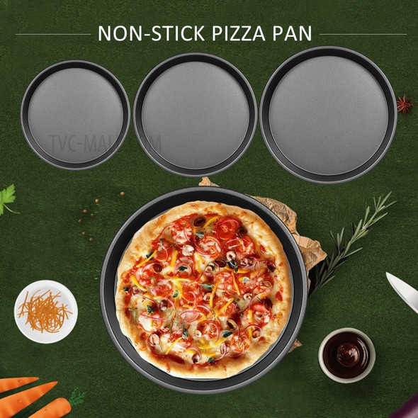 Pizza Pan Multifunction Baking Pan Baking Sheets for Oven Nonstick Round Pizza Tray 6 inch Bakeware Carbon Steel Sheet Pans for Cooking, Black - 6 inch