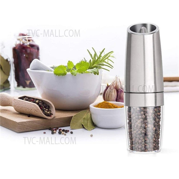 Automatic Salt Pepper Grinder Electric Spice Mill Grinder Seasoning Kitchen Tools with Blue LED Light (without FDA Certification) - 1Pc