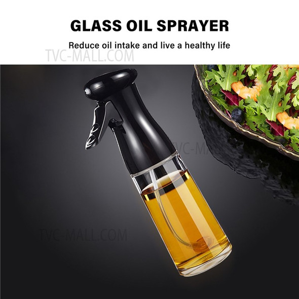 Oil Sprayer Glass Oil Spray Bottle 200ML Oil Misters Vinegar Bottle Oil Dispenser for Kitchen Air Fryer Cooking BBQ Salad Roasting (BPA Free, No FDA Certificate) - Black