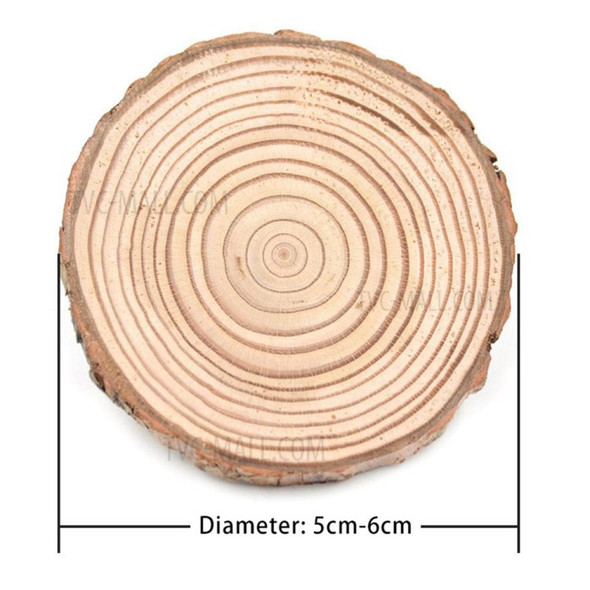 Natural Wooden Log Slice Cup Mat Coaster Pine Tree Tea Coffee Mug Drinks Round Holder Table Decor - 5-6cm