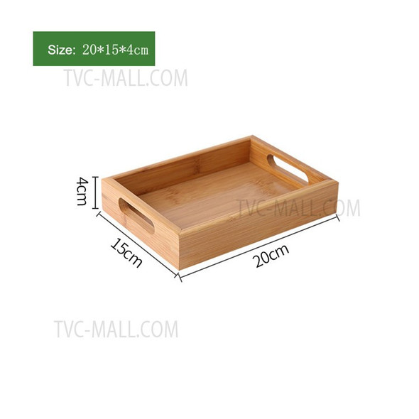 20*15*4cm Bamboo Serving Tray with Handles Eating Trays for Living Room/Restaurants