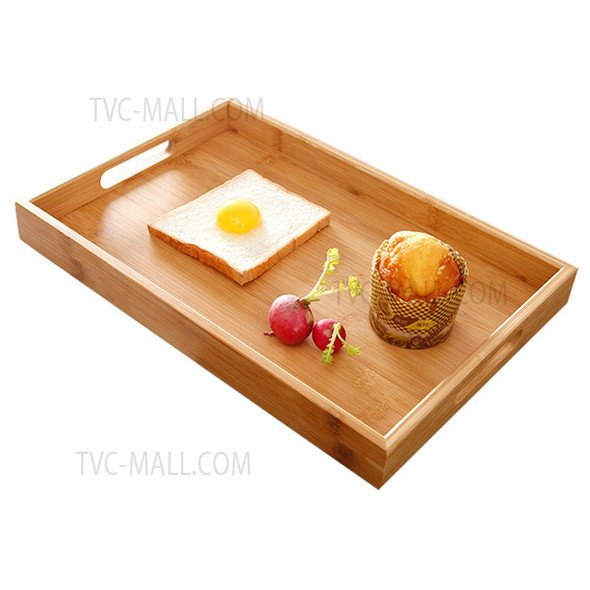 40*29*4cm Natural Color Bamboo Food Serving Tray Table Decor Trays for Food Breakfast Tea Coffee