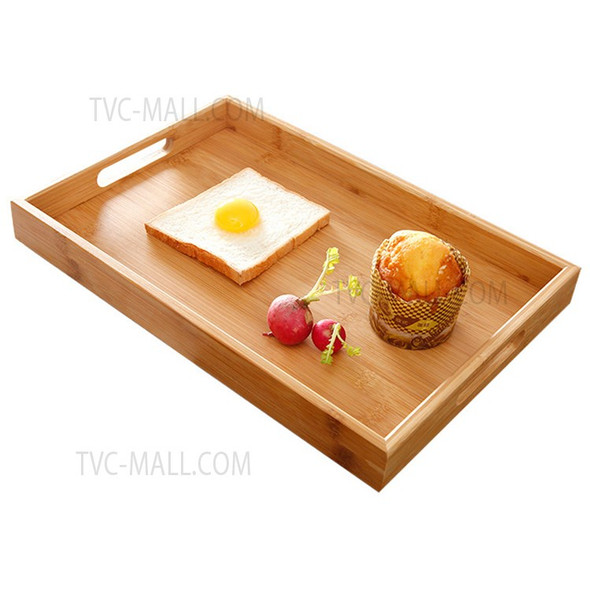 45*33*4cm Natural Color Bamboo Serving Tray Bed Breakfast Food Snack Decorative Trays for Eating/Working/Storing/Decorating