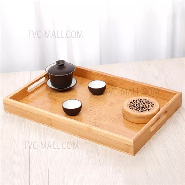 45*33*4cm Natural Color Bamboo Serving Tray Bed Breakfast Food Snack Decorative Trays for Eating/Working/Storing/Decorating