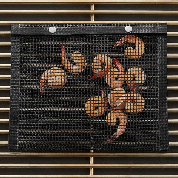 PTFE Non-Stick BBQ Mesh Grill Bag Outdoor Picnic Barbecue Cooking Tool - Size: 22x27cm