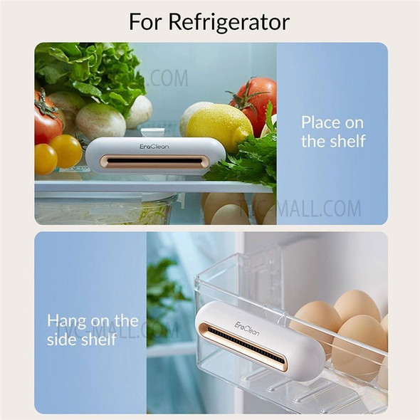 ERACLEAN Global Version Refrigerator Deodorizing Sterilizer USB 800mAh Rechargeable Household Refrigerator Food Preservation Air Purifier for Home Car