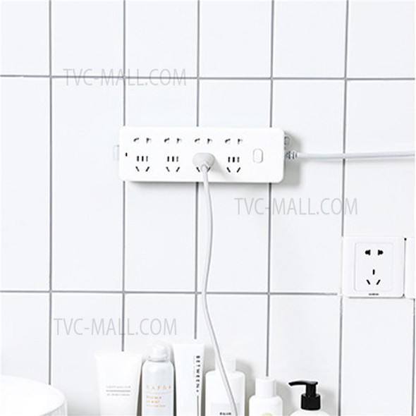 Self Adhesive Power Strip Fixator Wall-Mounted Power Strip Holder Free Cable Management System for Home Office - Orange