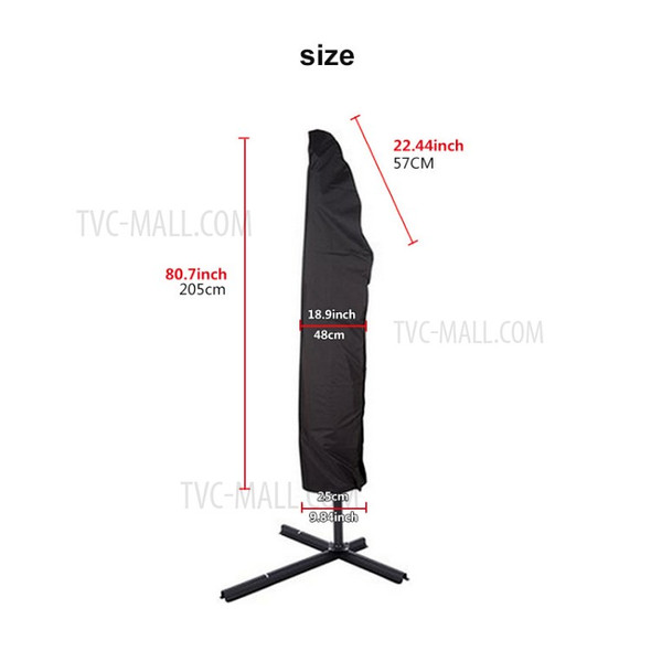 Parasol Rainproof Cantilever Patio Shield Umbrella Cover for Straight Umbrella - Round Stand / 205cm (57x48x25)