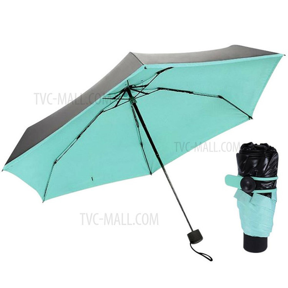 Ultra-strong Sunscreen Anti-ultraviolet Sunshade Black Glue Folding Umbrella - Green