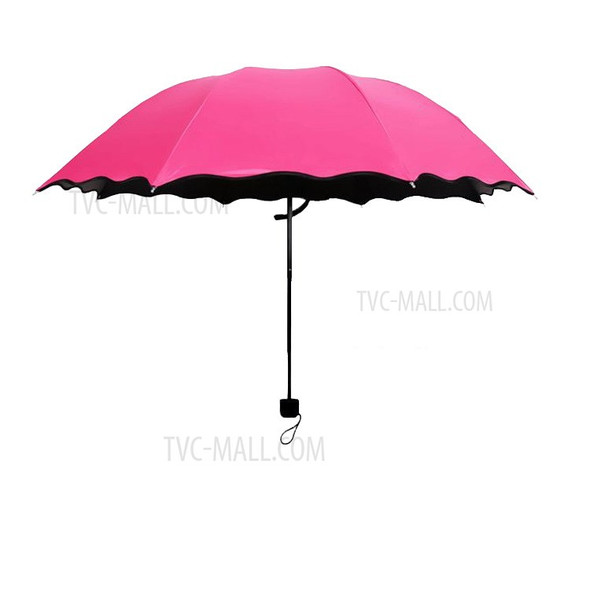 Travel Umbrella Compact Windproof Waterproof Umbrella with UV Protection - Rose