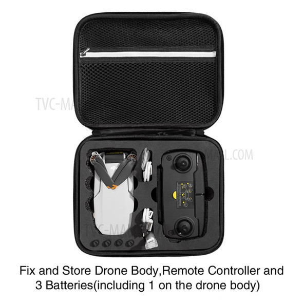 Portable Shockproof Handbag Carrying Case Storage Bag for DJI Mavic Mini SE Drone Remote Control Accessories - Black/Black Liner