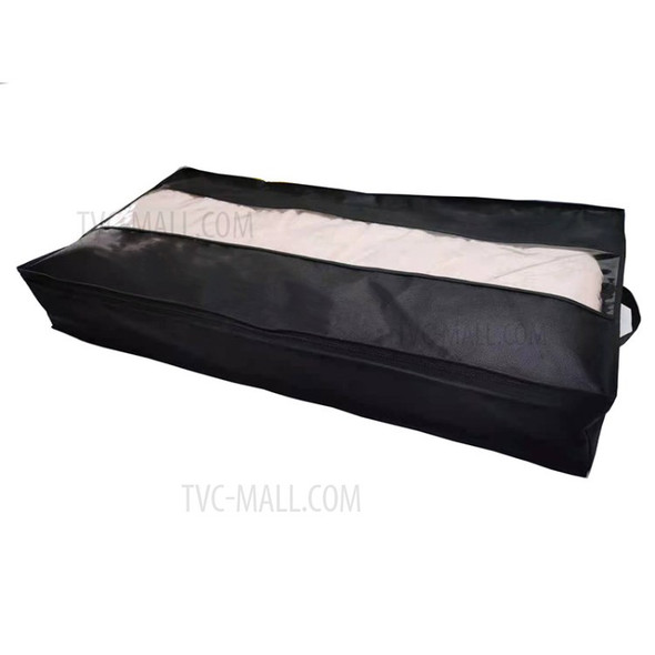 Quilt Clothes Storage Bag Large Capacity Organizer for Comforter Blanket Bedding - Black