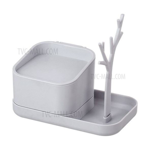 Jewelry Makeup Storage Box Jewelry Display Tree Stand for Necklaces Bracelet Earring Ring - Grey