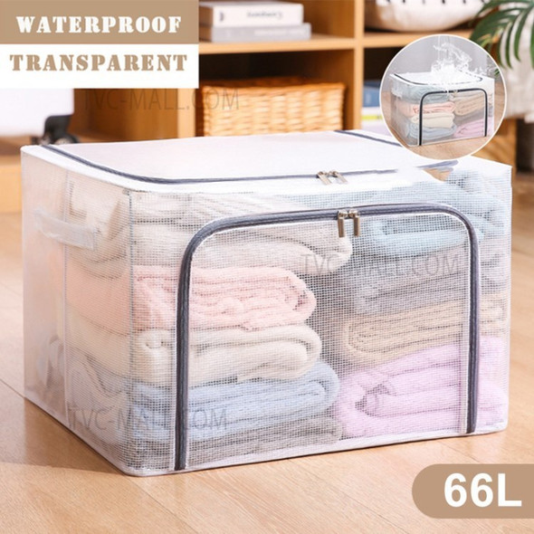 Storage Bag Large Capacity Blanket Clothes Organization Storage Container for Bedding Comforters - Grey/66L