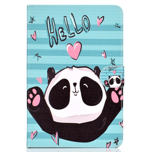 Colored Pattern Drawing Horizontal Flip PU Leather Case with Three-folding Holder for 10 inch Tablet PC(Lovely panda)