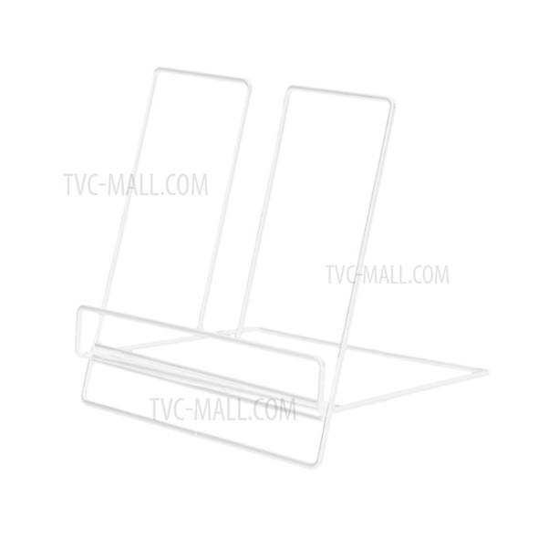 Multifunction Iron Storage Rack Tablet Holder Book Shelf Display Organizer - White