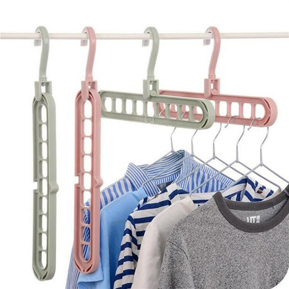 Durable Anti-skid Folding Clothes Hanger Rotatable Folding Hanger Wardrobe Hangers Multi Functional 9 Holes Closet Coat Hangers - Green