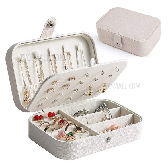2-layer Jewelry Organizer Storage Case for Storing Necklace Jewelry Ring - White