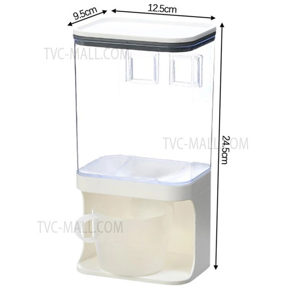 Wall Mounted Cereal Dispenser Storage Box Airtight Flour Food Storage Container Kitchen Storage Organizer (without FDA Certificate) - 1000ml