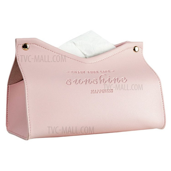 Stylish Leather Tissue Box Holder Napkin Tissue Dispenser - Pink