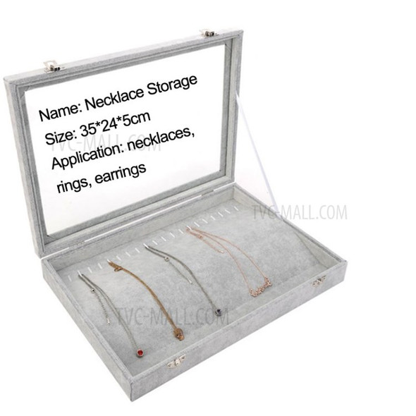 Jewelry Rings Display Box Storage Tray Earring Ring Bracelet Organizer - Necklace Box/With Lid