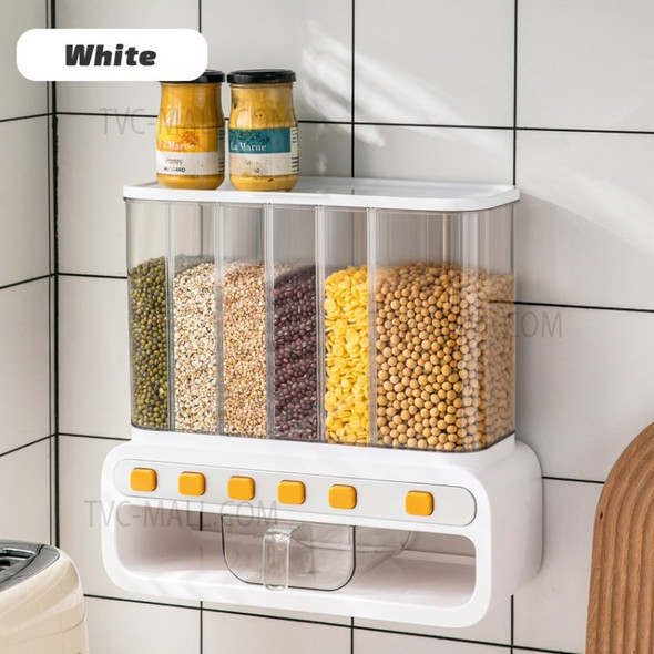 Food Grain Storage Container Organizer Bin Dry Food Rice Dispenser Canister (BPA-Free) (No FDA Certificate) - White