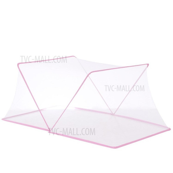 Folding Bed Mosquito Net Cover Easy To Install 190x160x80cm - Pink