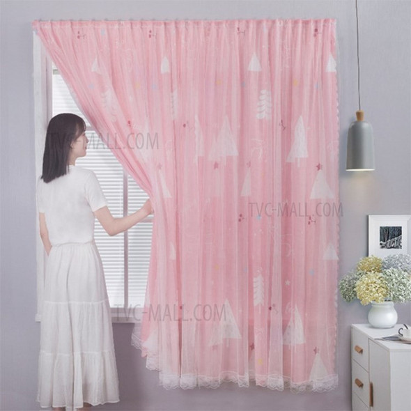 1.5m x 1.8m Paste Blackout Curtains Room Darkening Curtains Window Door Drape - Dream Forest/1PC