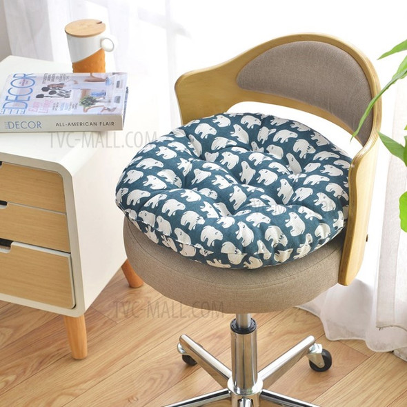 40*40cm Round Chair Pad Soft Seat Pad Thicken Tatami Seat Cushion Mat for Home Office - Polar bear