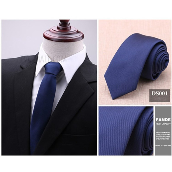 Men's Slim Skinny Tie Width 6cm Plain Solid Color Necktie - DS001