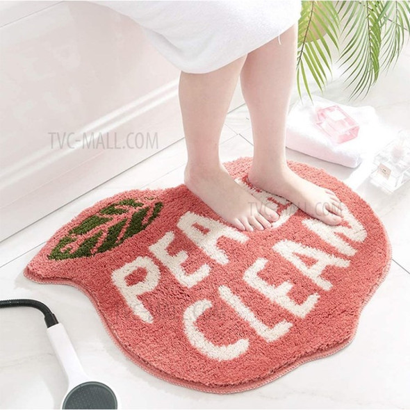 Non-slip Bath Mat Soft Cute Shaped Bath Rug Bathroom Carpet - Peach