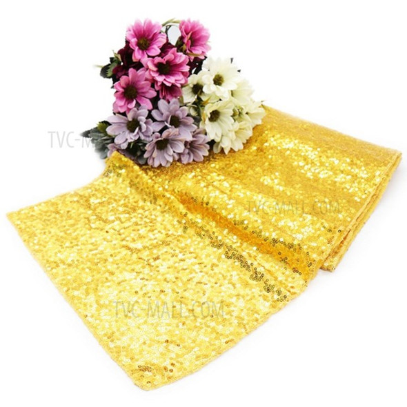 30x180cm Sequin Table Runner Sparkly Bling Wedding Party Decoration - Gold