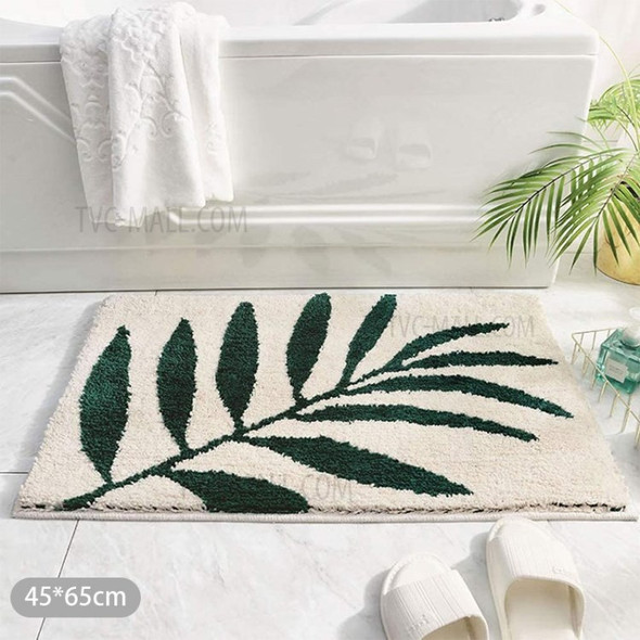 Microfiber Water Absorption Bath Rug Tower Non Slip Door Mat Bathroom Doormat - Leaf//45*65cm