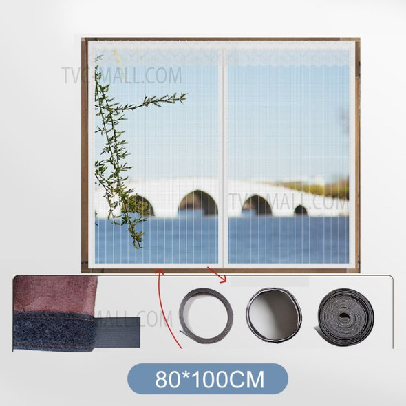 Magnetic Window Screen Mesh Curtain Screen Invisible Gauze Window - White/80*100cm