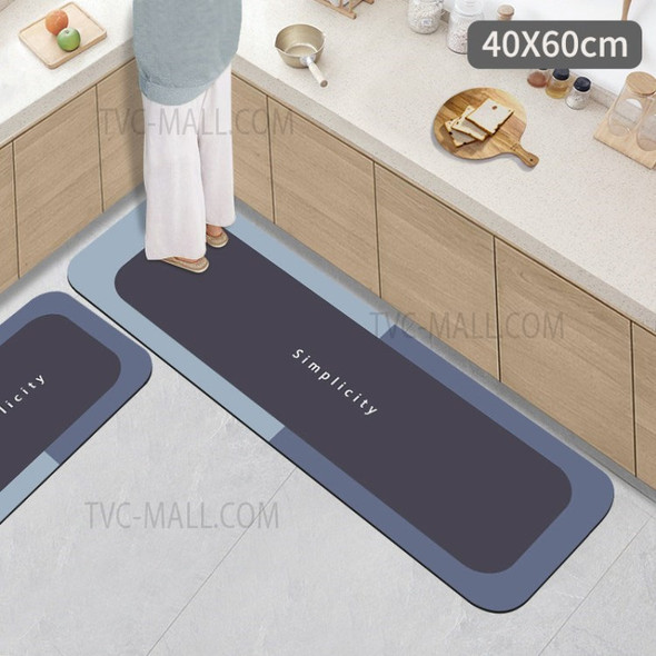 Anti-Fatigue Standing Floor Mat Quick Dry Bath Mat Non-Slip Bathroom Carpet - Dark Blue/40x60cm