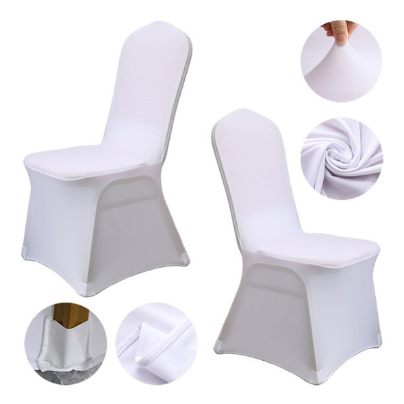 Chair Cover Polyester Chair Cover Stretch Slipcover Protector for Wedding Party Dining Banquet - White