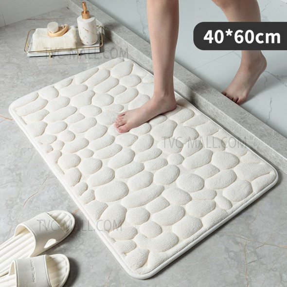 Bathroom Rug Bath Mat Memory Foam Water Absorption Floor Carpet - White/40x60cm